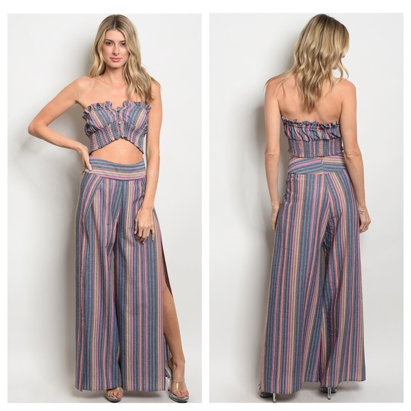 Multicolor Striped 2 piece Set - Picture 3 of 5